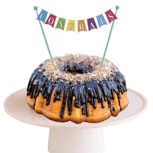 Blonde Salted Caramel | "CONGRATS" Cake Banner Bundt Cake