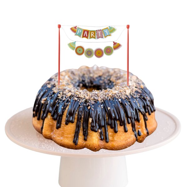 Blonde Salted Caramel "PARTY" Fiesta Banner Bundt Cake