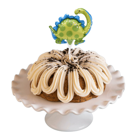 Cookies n' Cream | Inflatable Stegosaurus Anagram® Bundt Cake