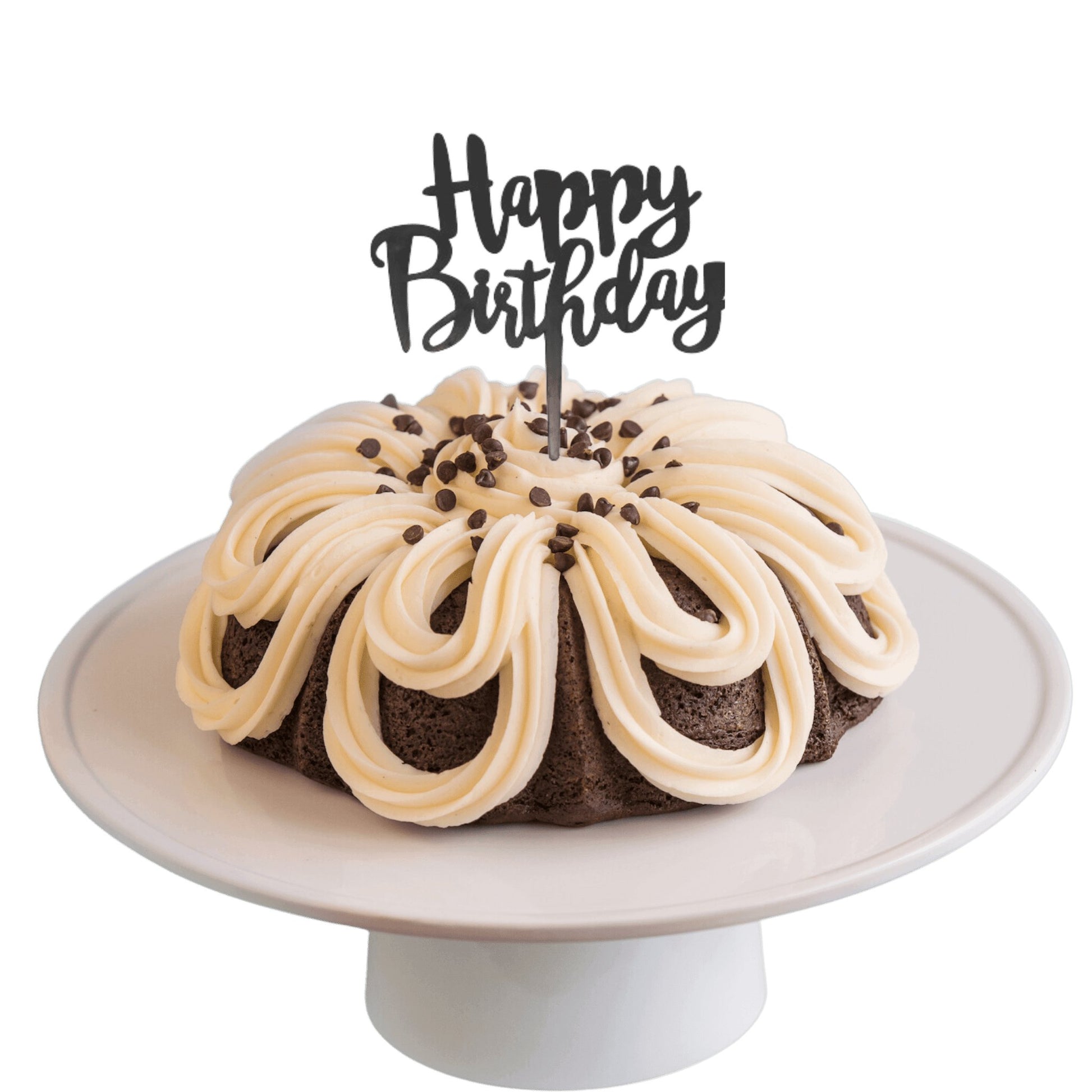 Double Chocolate | "HAPPY BIRTHDAY" Candle Topper Bundt Cake