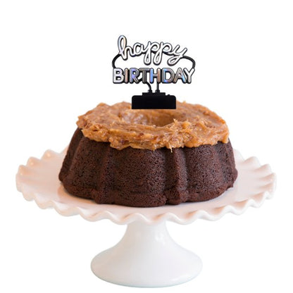 German Chocolate | "HAPPY BIRTHDAY" Neon Sign Bundt Cake