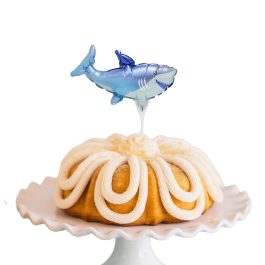 Lemon Blueberry Inflatable Shark Anagram® Bundt Cake