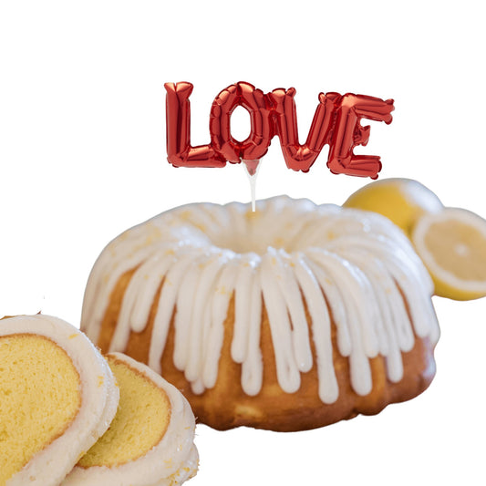 Lemon Squeeze Inflatable "LOVE" Anagram® Bundt Cake