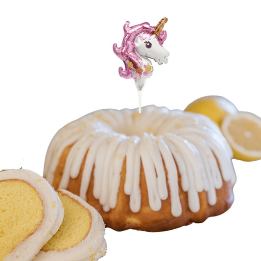Lemon Squeeze Inflatable Unicorn Anagram® Bundt Cake