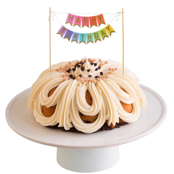 Peanut Butter Cup | "HAPPY BIRTHDAY" Awning Banner Bundt Cake