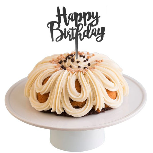 Peanut Butter Cup "HAPPY BIRTHDAY" Candle Topper Bundt Cake