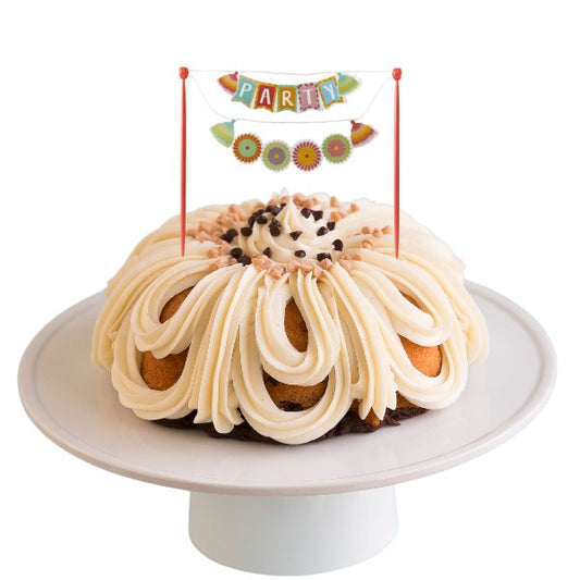 Peanut Butter Cup "PARTY" Fiesta Banner Bundt Cake