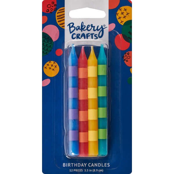 Primary Striped Specialty Candles