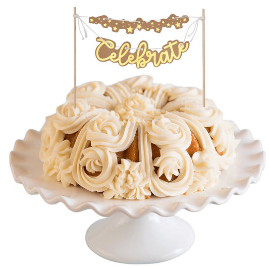 Raspberry Truffle "CELEBRATE" Banner Bundt Cake