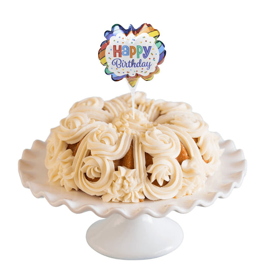 Raspberry Truffle Inflatable Happy Birthday Anagram® Bundt Cake