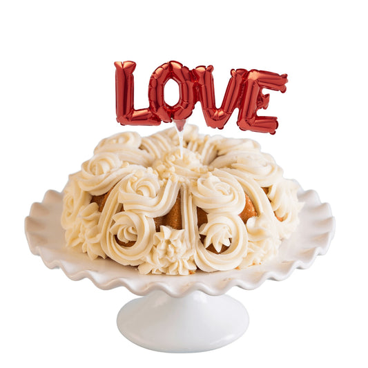 Raspberry Truffle Inflatable LOVE Anagram® Bundt Cake