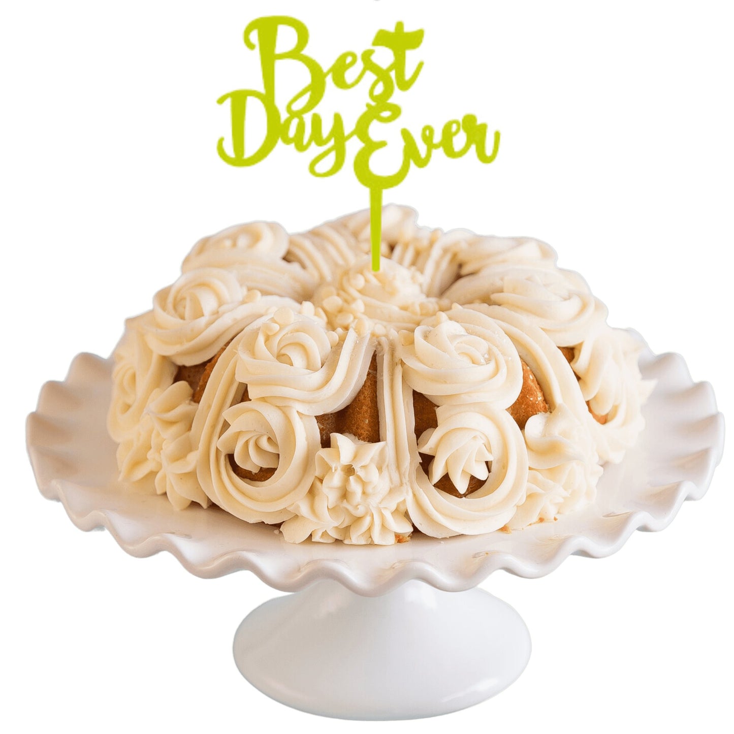 Raspberry Truffle Lime "BEST DAY EVER" Candle Holder Bundt Cake