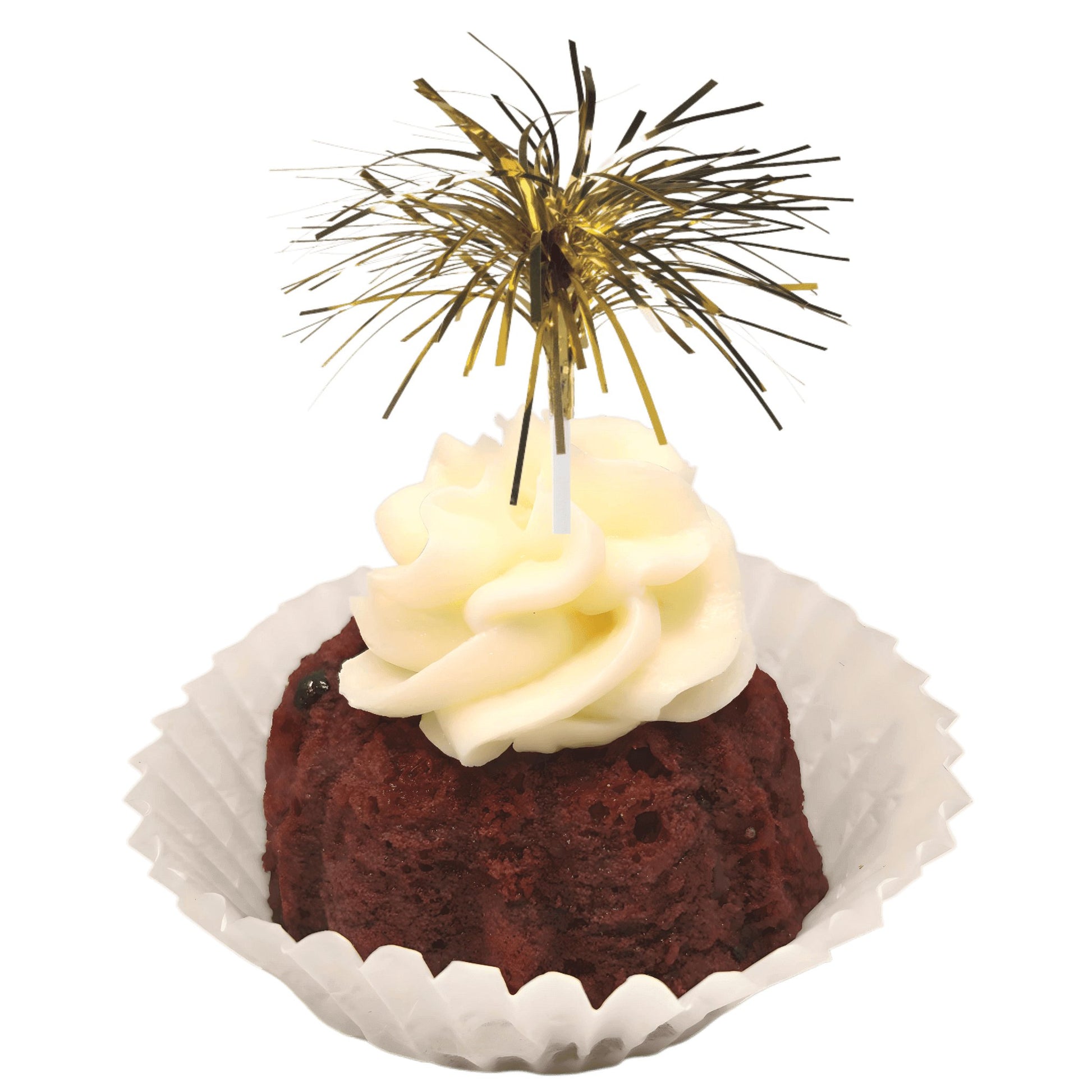 Red Velvet Gold Sparkler Bitty Bundts