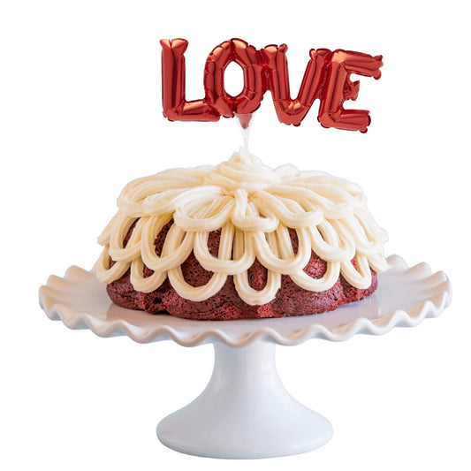 Red Velvet Inflatable "LOVE" Anagram® Bundt Cake