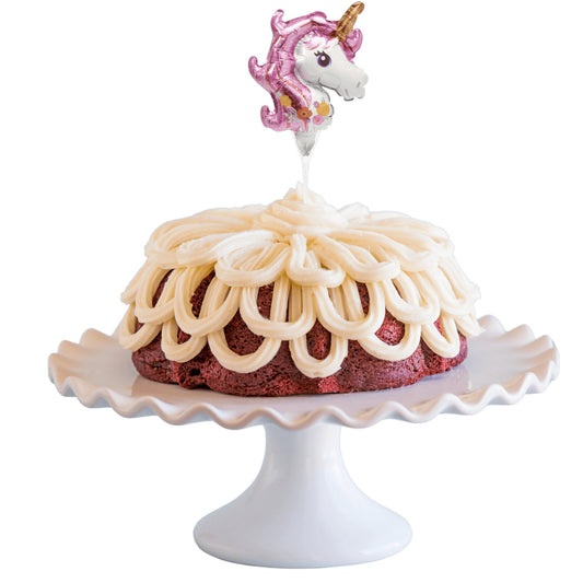 Red Velvet Inflatable Unicorn Anagram® Bundt Cake