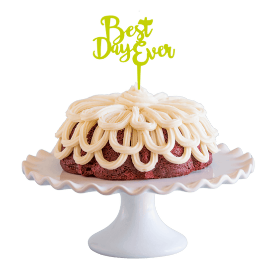Red Velvet Lime "BEST DAY EVER" Candle Holder Bundt Cake