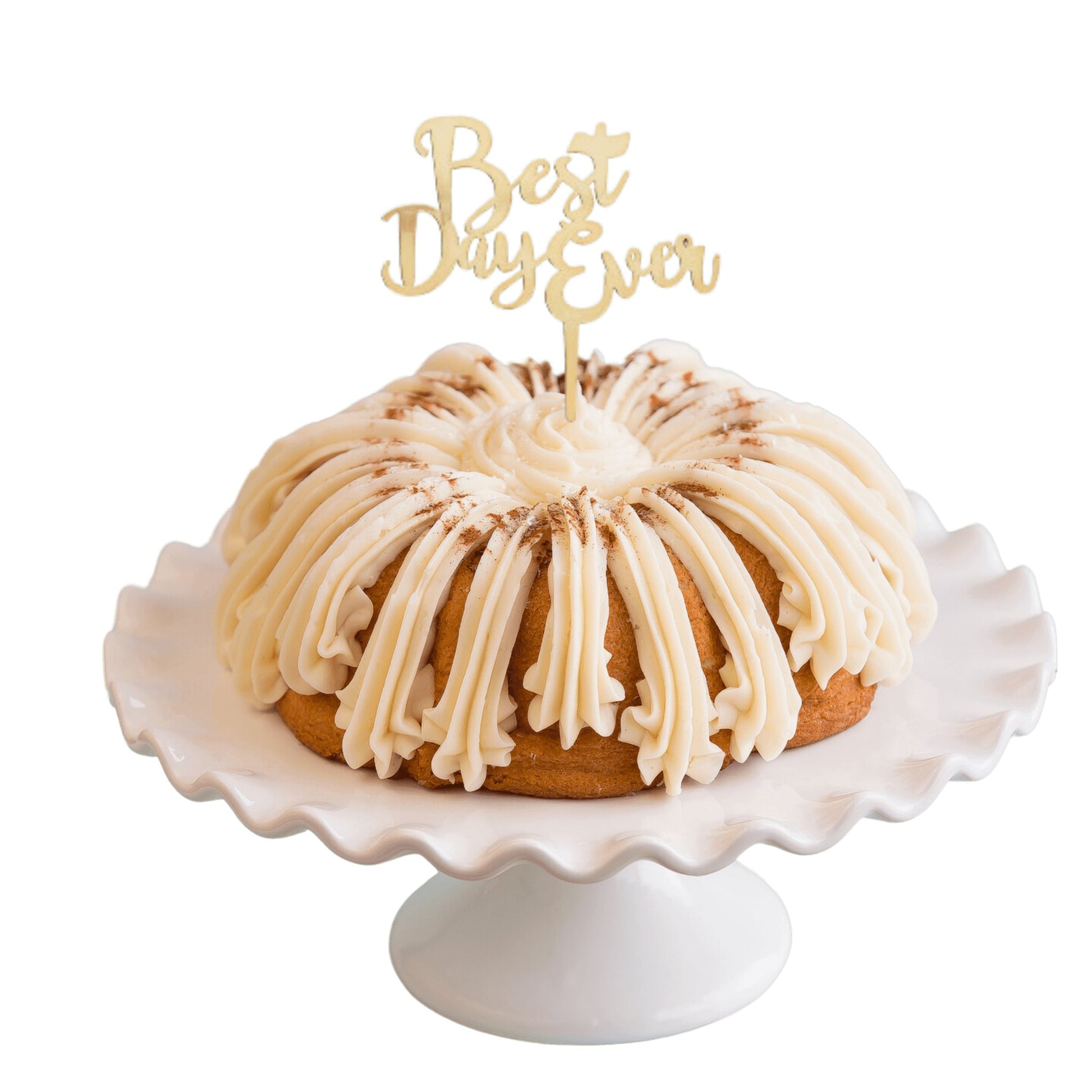 Snickerdoodle Gold "BEST DAY EVER" Candle Holder & Cake Topper Bundt Cake