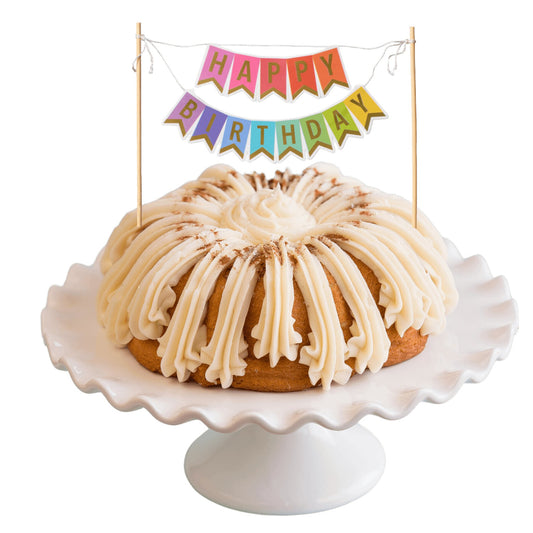 Snickerdoodle "HAPPY BIRTHDAY" Awning Banner Bundt Cake