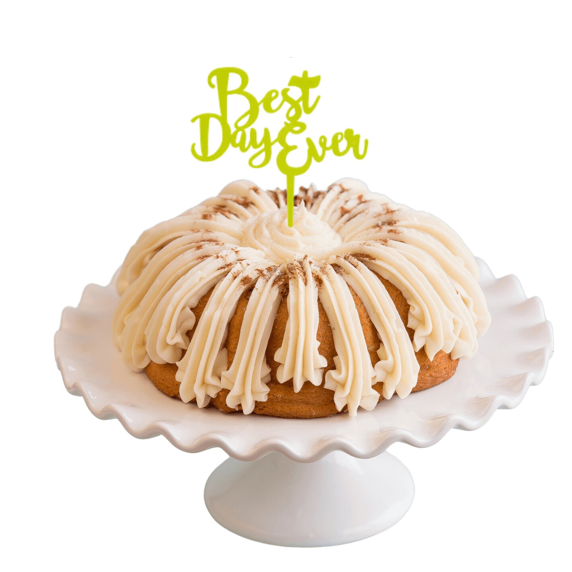 Snickerdoodle Lime "BEST DAY EVER" Candle Holder & Cake Topper Bundt Cake