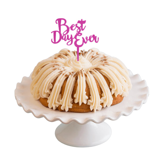 Snickerdoodle Purple "BEST DAY EVER" Candle Holder & Cake Topper Bundt Cake