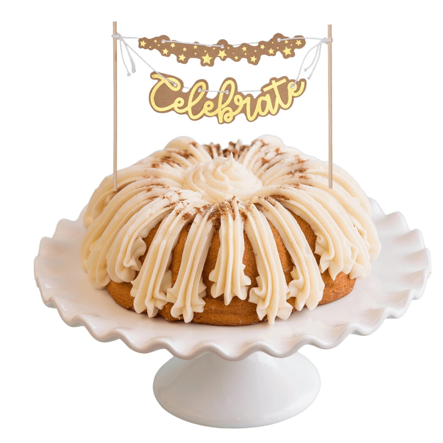 Snickerdoodle w/ "CELEBRATE" Banner Bundt Cake