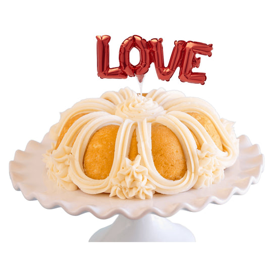 Vanilla Bean Inflatable Red LOVE Anagram® Bundt Cake