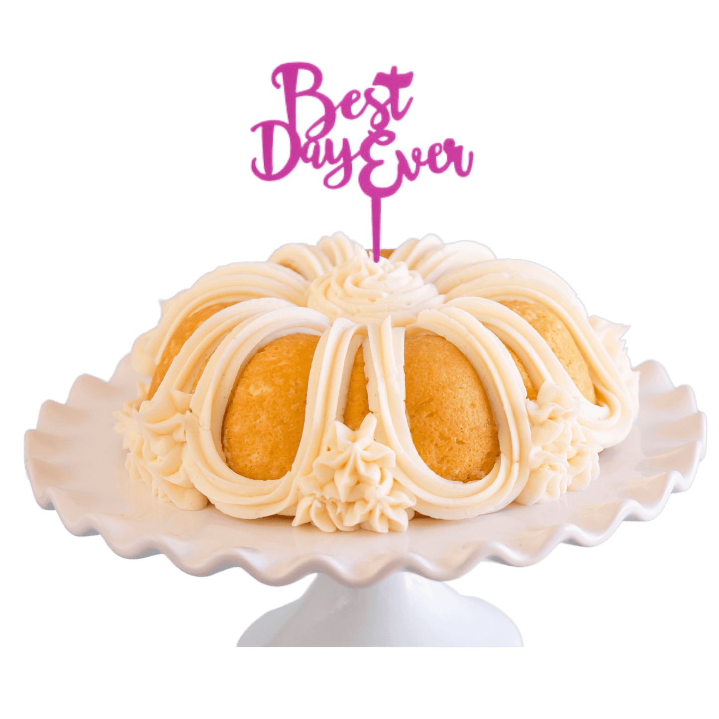 Vanilla Bean Purple "BEST DAY EVER" Candle Holder Bundt Cake